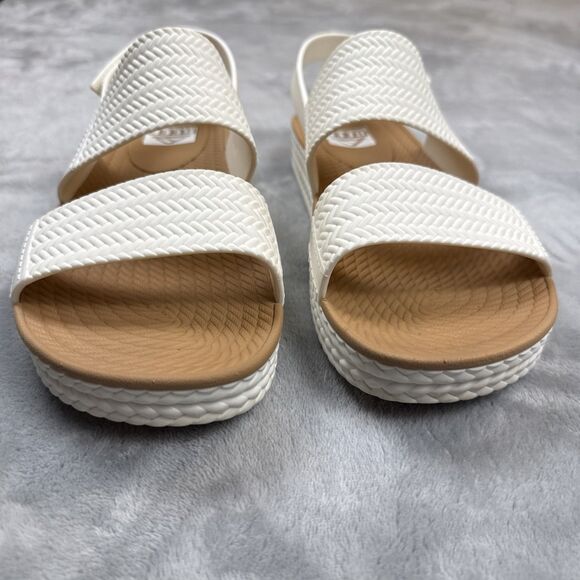 REEF Women’s Water Vista Sandals Size 11 White Tan Platform Slide PVC-Free - Picture 3 of 8